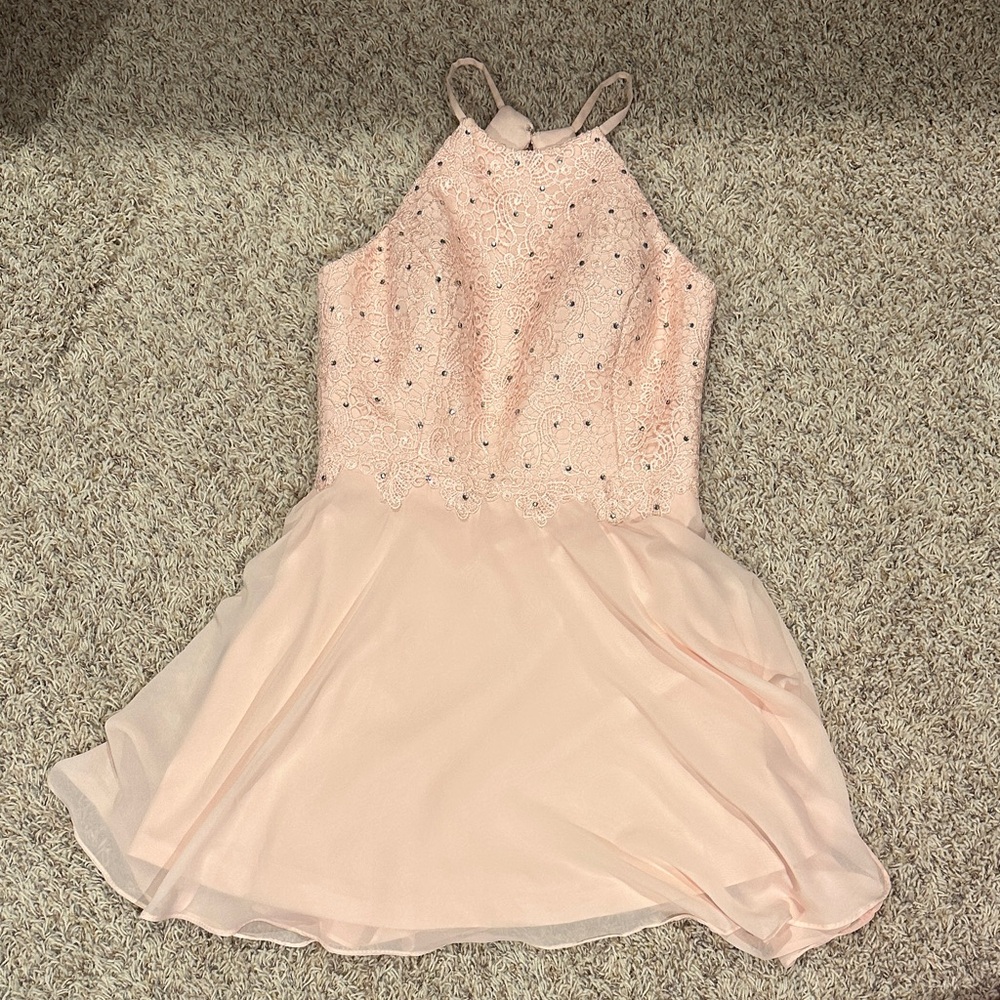 Elegant Pink Mini Dress